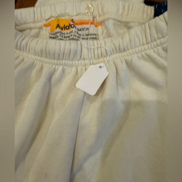 Aviator Nation Off-White Joggers with Multicolor Stripes - Picture 4 of 8